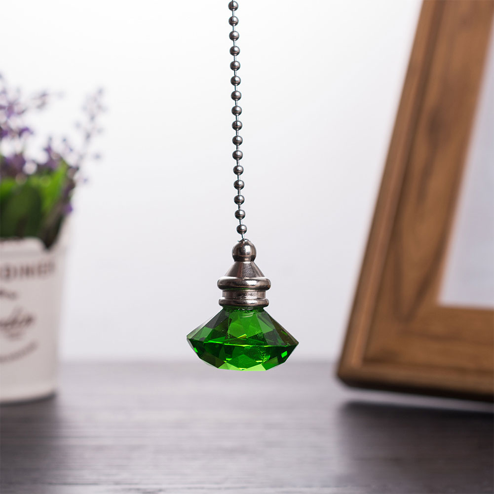 Portable Styling Ceiling Fan Pull Chain Desk Light Dazzling Crystal Home Decor Prism Craft Clear Pendant Hanging Extension