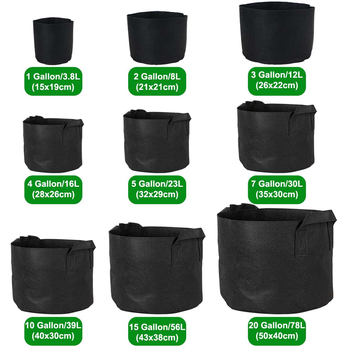 1-20 gallon plantsådd odlingspåsar vertikal fruktträdgård jordgubbar grönsakstyg upphöjd trädgårdsbädd för sådd trädgårdsredskap