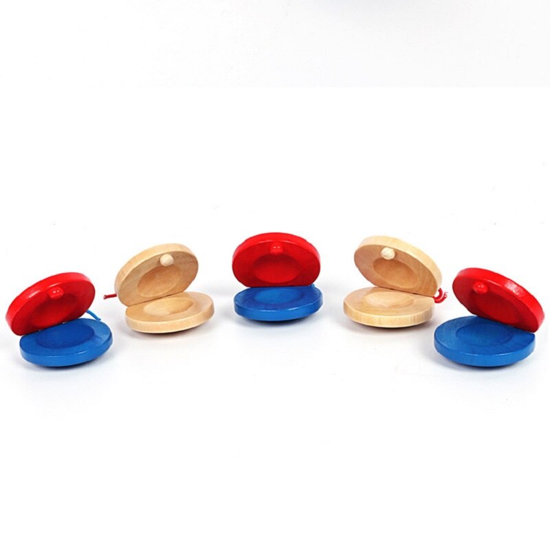 Juguetes para niños castañuelas de madera percusión instrumento Musical educación desarrollo intelectual del niño capacidad de escucha