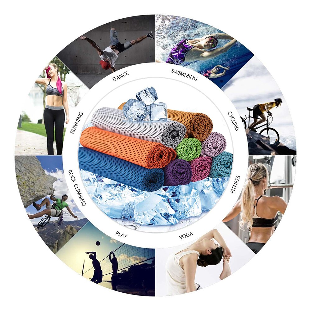 Serviette refroidissante instantanée chaude glace | Avec bouteille, serviette pour cyclisme, Jogging, sport de plein air, soulagement de la chaleur, serviette fraîche réutilisable