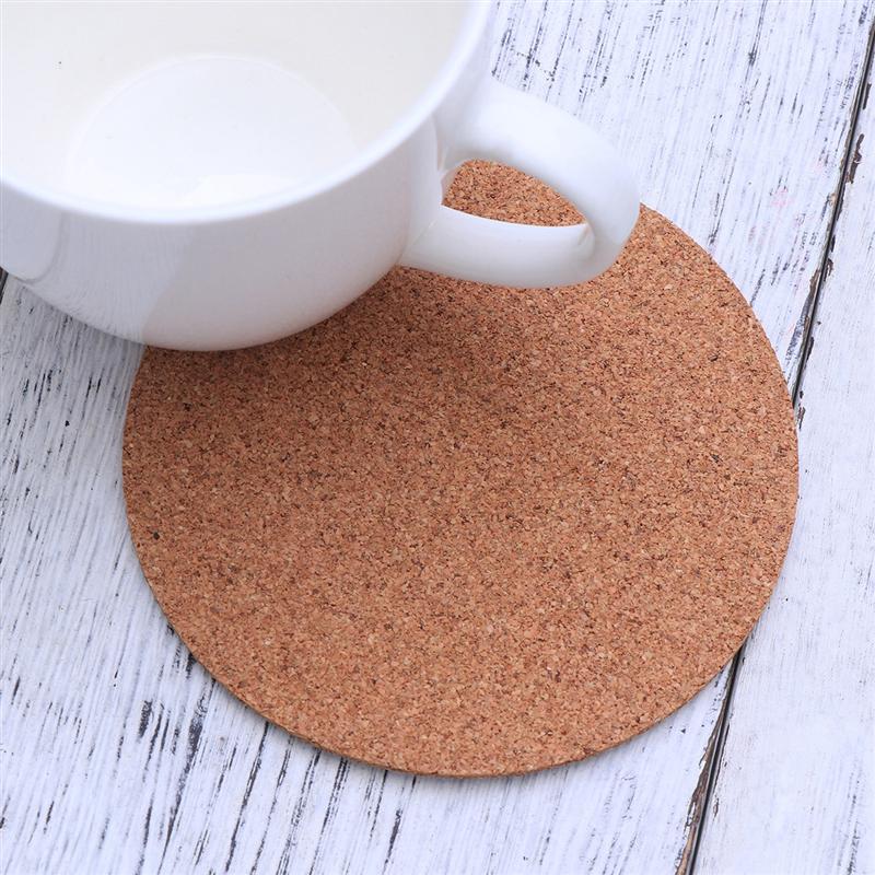 12/30 Pcs DIY Round Cork Mats Self-Adhesive Eco-Friendly Insulation Coasters Cup Pads DIY Self Adhesive Round Cork Cushion