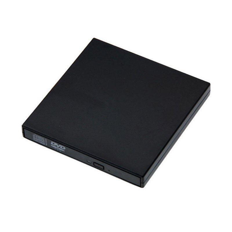 Ekstern dvd-stasjon usb 2.0 høyhastighets dvd-rom-spiller cd-rw-brenner ekstern optisk stasjon for stasjonære bærbare windows: Svart