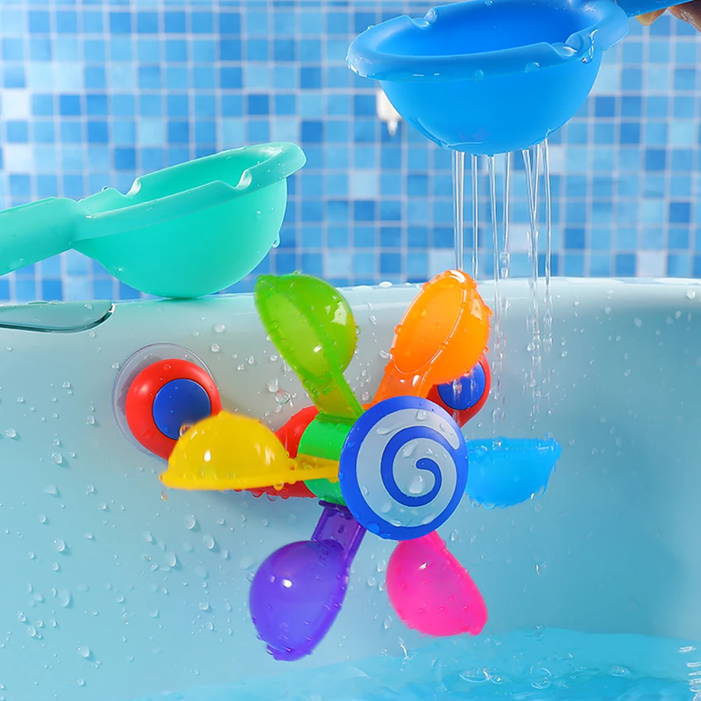Bunte Wasser Rad Baden Sucker Badewanne Wasser Spray Spielen Set Dusche Sprinkler Spielzeug Baby Bad Spielzeug Für Kinder Kleinkind