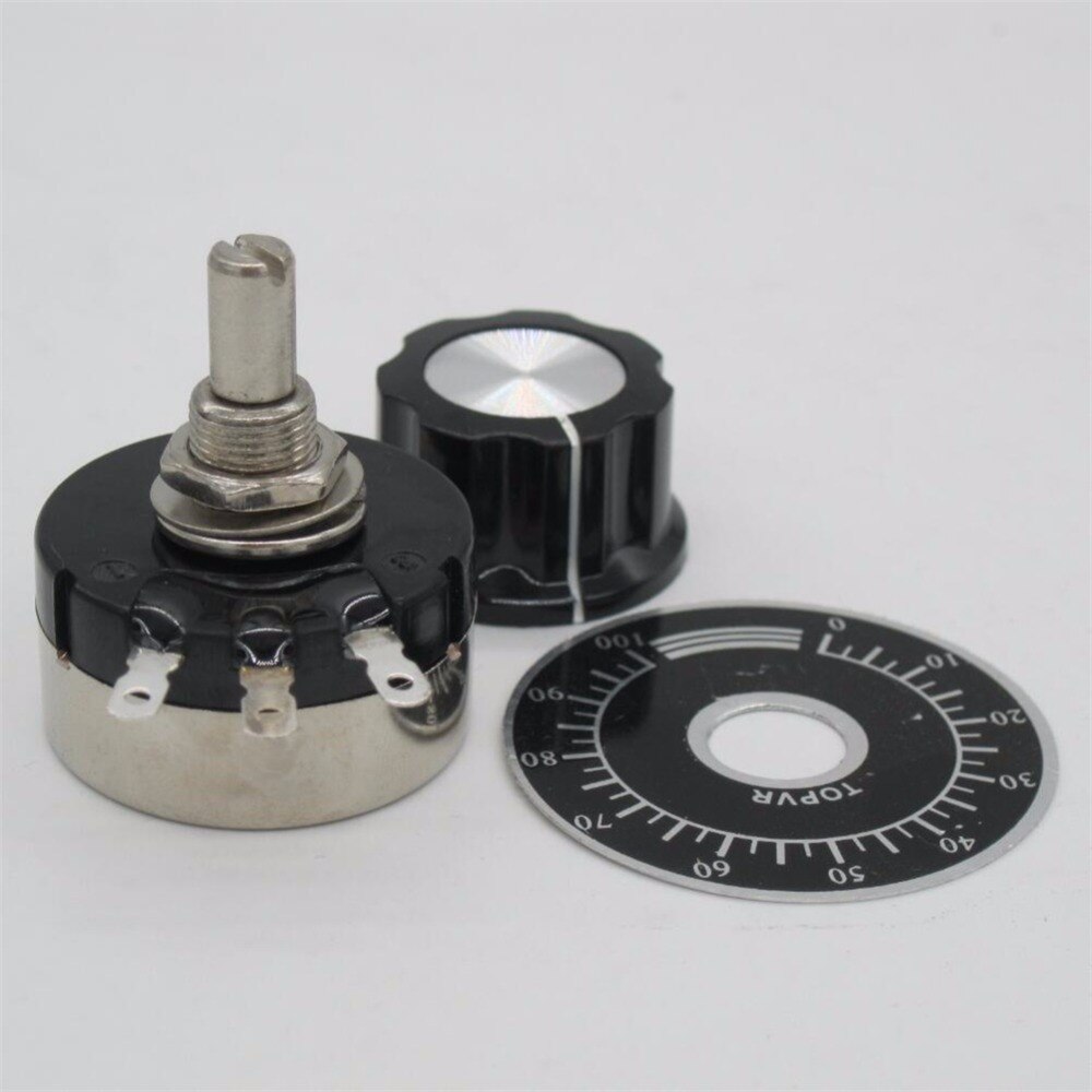 2pcs RV30YN20S B302 3W , 3K ohm Adjustable Resistance of Single Ring Carbon Film Potentiometer + 2pcs A03 knob + 2pcs dials