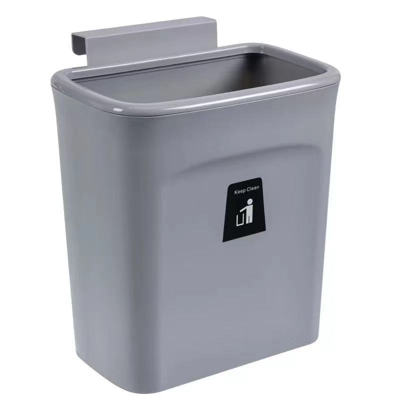 Wandmontage Prullenbak Bin 7L / 9L Met Deksel Afvalbak Keukenkast Deur Opknoping Prullenbak Garbage Auto recycle Vuilnisbak Vuilnis: Without cover 9L1