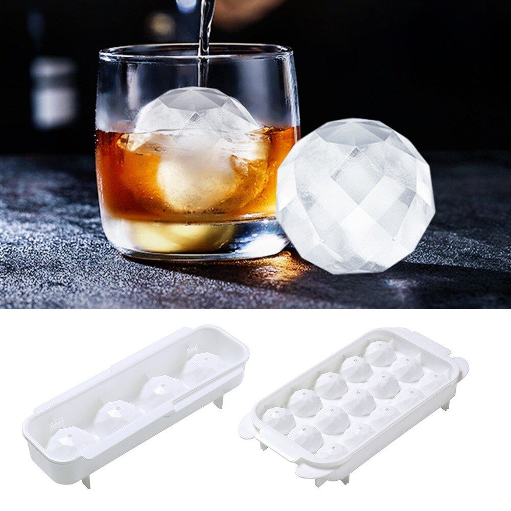 Gran rombo bola de hielo molde PP seguro hielo congelado cubo bola de hielo whisky molde Multi-propósito de hielo bandeja Flexible bandejas de hielo-hielo