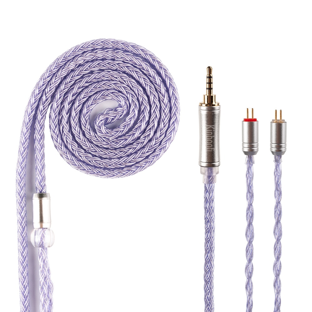 Kinboofi 16- adriges 2.5/3.5/4.4mm hochreines, versilbertes kabel mit mmcx /2- pin/qdc-stecker,  v90 ba5 kz zsx blon bl -03 bl-05