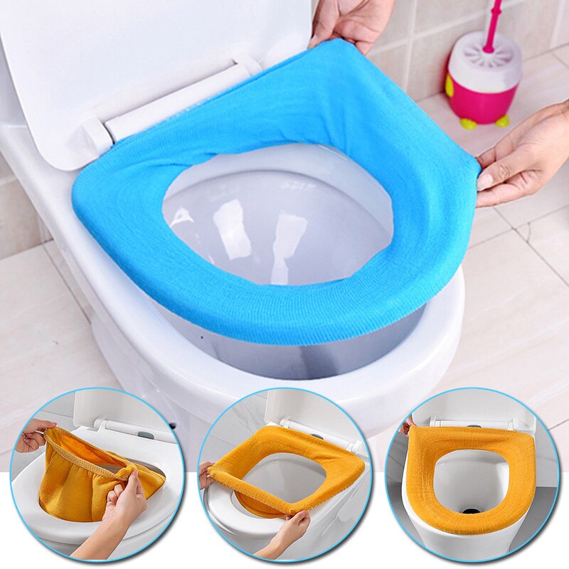Universal O-Shaped Toilet Cover Candy Colors Portable Toilet Seat Cover Soft Seat Warmer WC Mats Anti-Dirty Protective Case