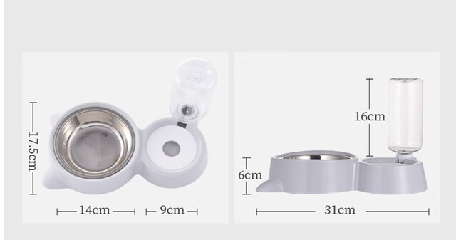 Alimentador automático para mascotas, tazón de beber para perros y gatos, alimentador de agua, dispensador de gran capacidad, 2,2 L: Blanco