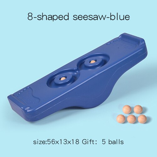 Children Balanced Seesaw Kindergarten Sense Training Equipment Parent-Child Game Outdoor Sport Toys Balance Board for Kids M069: 8-Blue