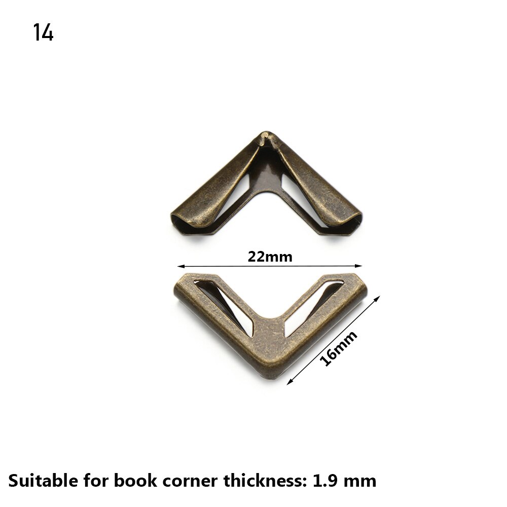 Esquinas de hierro de Metal Retro, Protector de esquina de libro, álbumes de fotos, cubierta de decoración de menú, manualidades DIY, accesorios de álbum de recortes, 4 piezas: Transparente