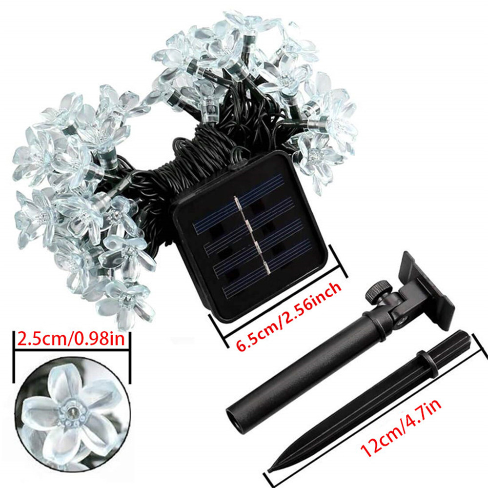 1Pc Solar String Flower Lights Outdoor 20/50/100 Led Fairy Licht Voor Tuin Hek Patio Tuin Kerstboom Decor