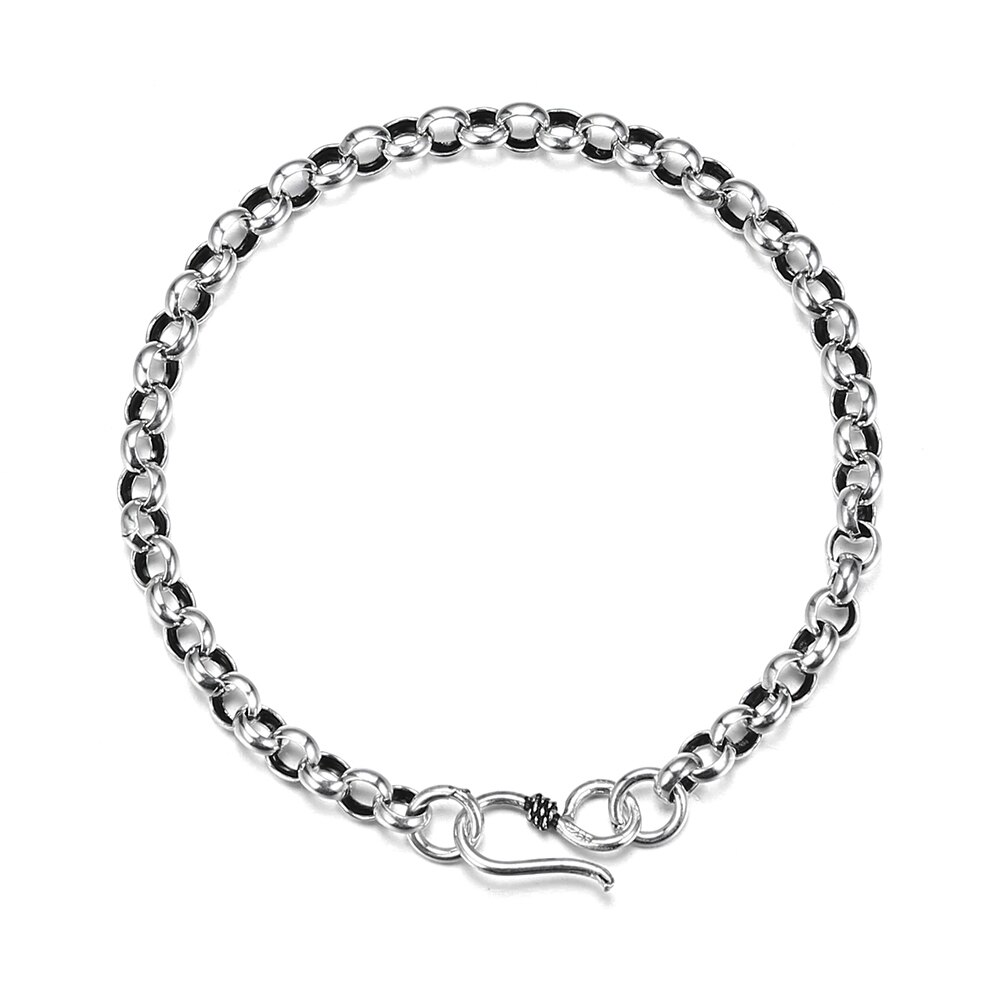 V. ya sólido 925 prata esterlina homens pulseiras pulseira de luxo masculino charme pulseiras 5mm masculino fino jóias presentes de aniversário