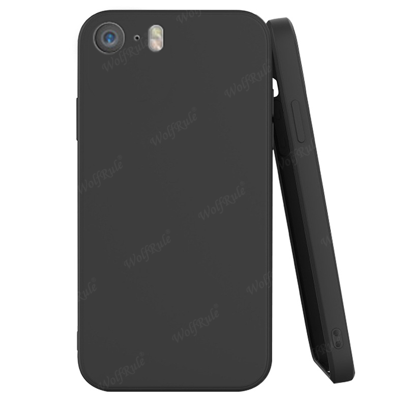 Voor Cover iPhone 5 Case Voor Apple iPhone 5 5S SE Capa Vloeibare Siliconen Telefoon Bumper TPU Soft cover Voor iPhone 5 Fundas: PVC / Black