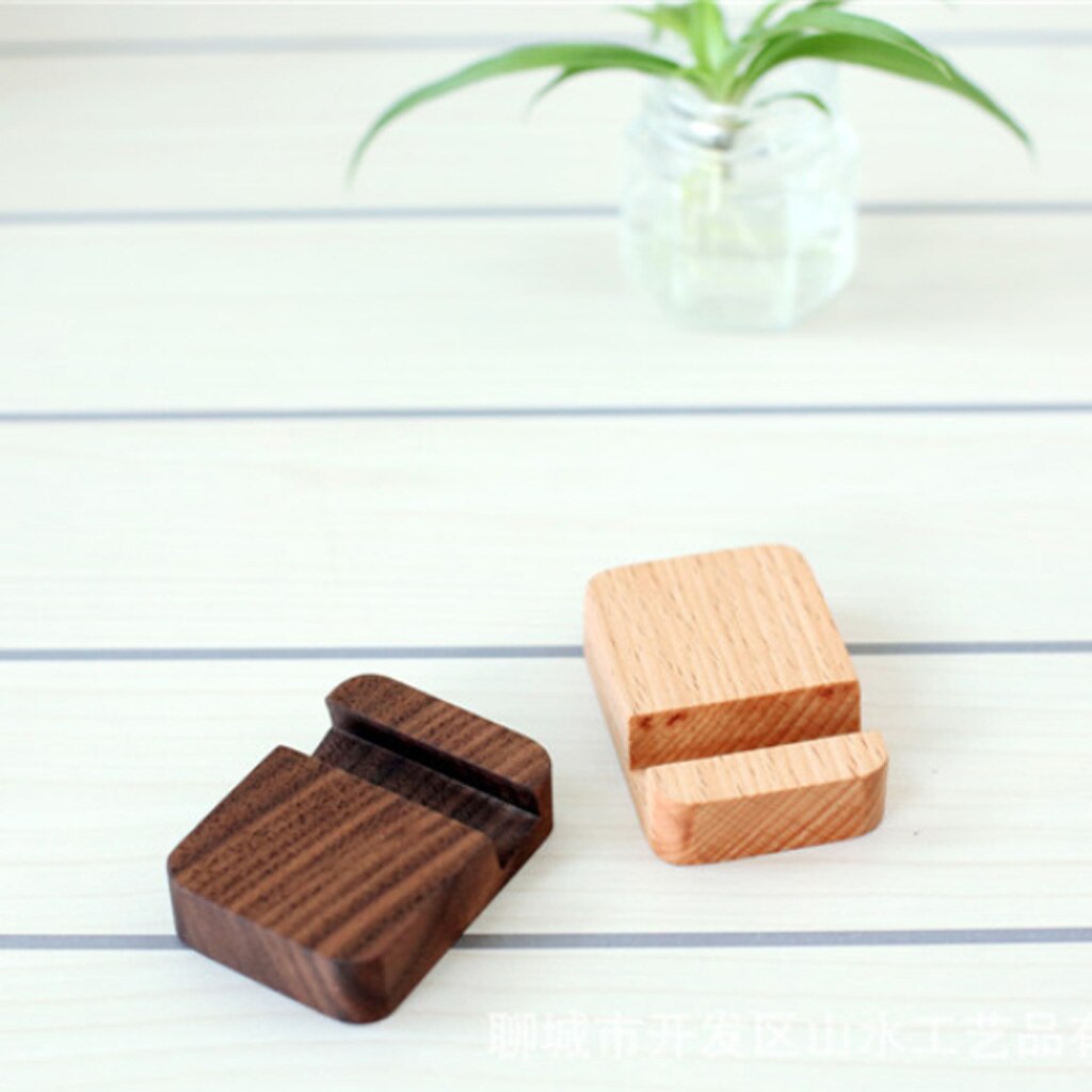 Solid Wood Moible Phone Holder Desk Stand Holder for Phone Tablet 4x5cm: Beige