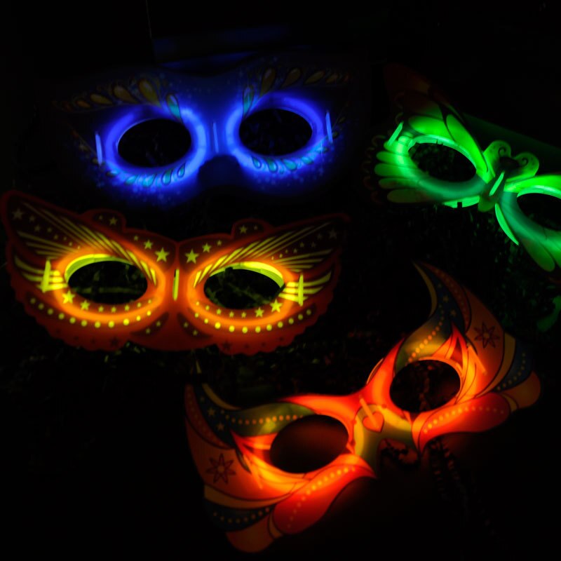 Fluorescerende Masker Lichtgevende Eye Masker Half Gezicht Masker 61 Kinderen Dag Props Bar Maskerade Festival Levert