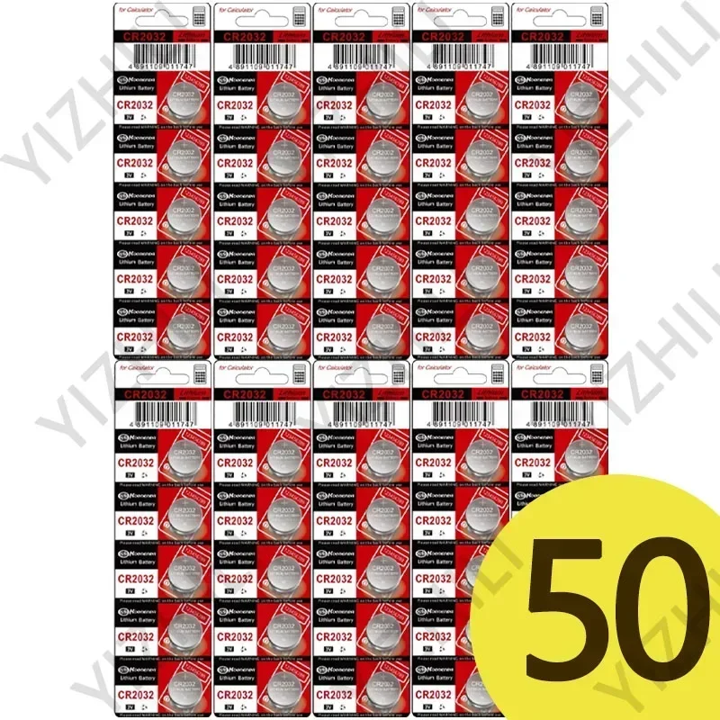 5 pces-50 pces cr2032 bateria de célula de botão 3v baterias de lítio 2032 br2032 para chaves de relógio calculadora controlador temporizador luzes led: Azul