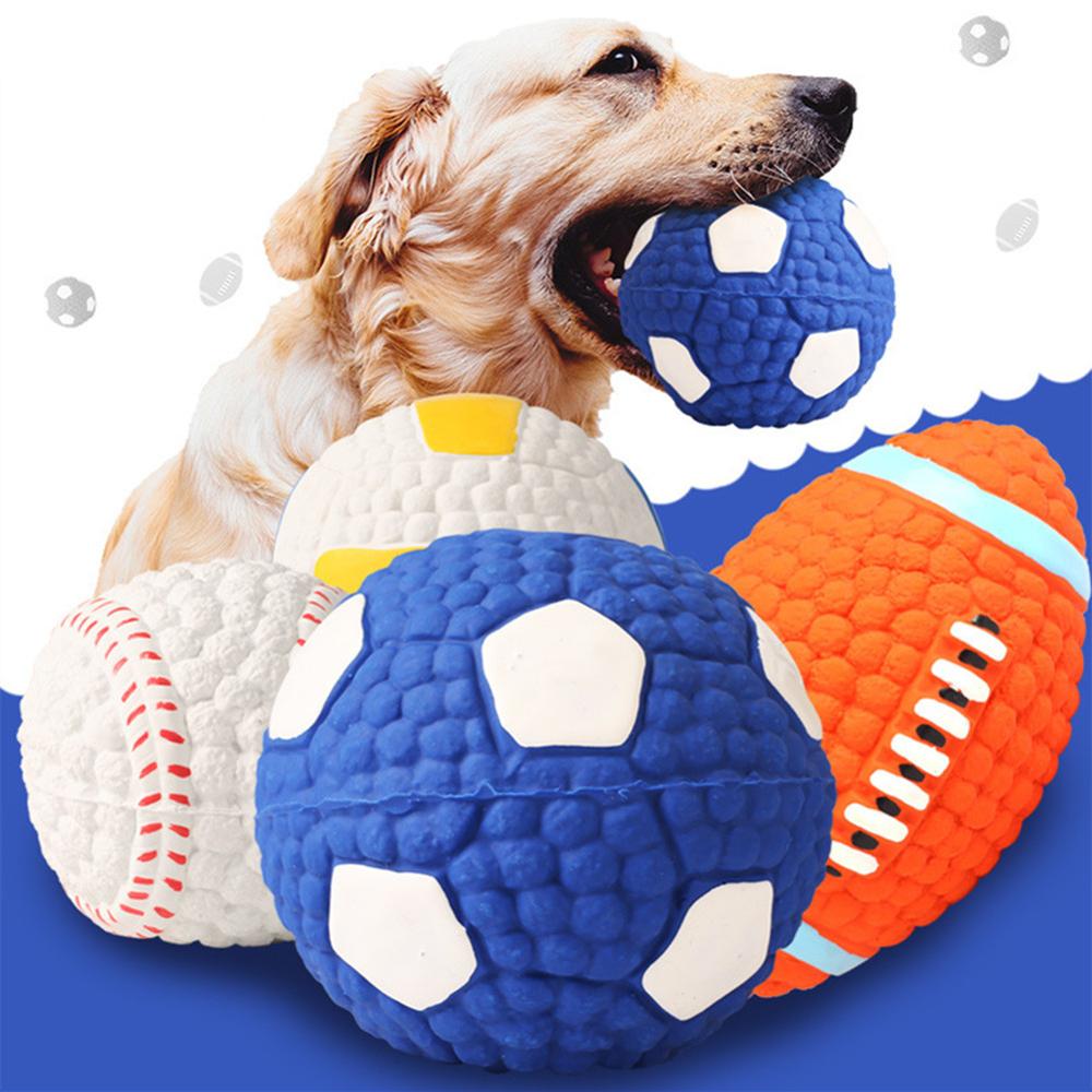Leksaker för små stora hundar chihuahua golden retriever naturlig latex hundbollar anti bite interaktiv hund tugga leksak husdjur squeak leksaker
