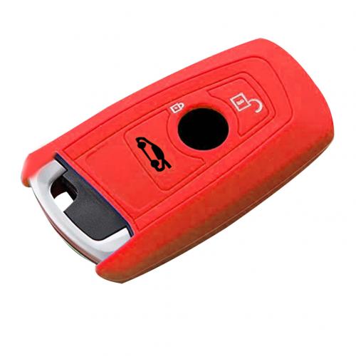 Soft Silicone Car Key Fob Protection Cover Case Shell rubber key shell protective cover for BMW X3 GT5 GTM4 Series: Red