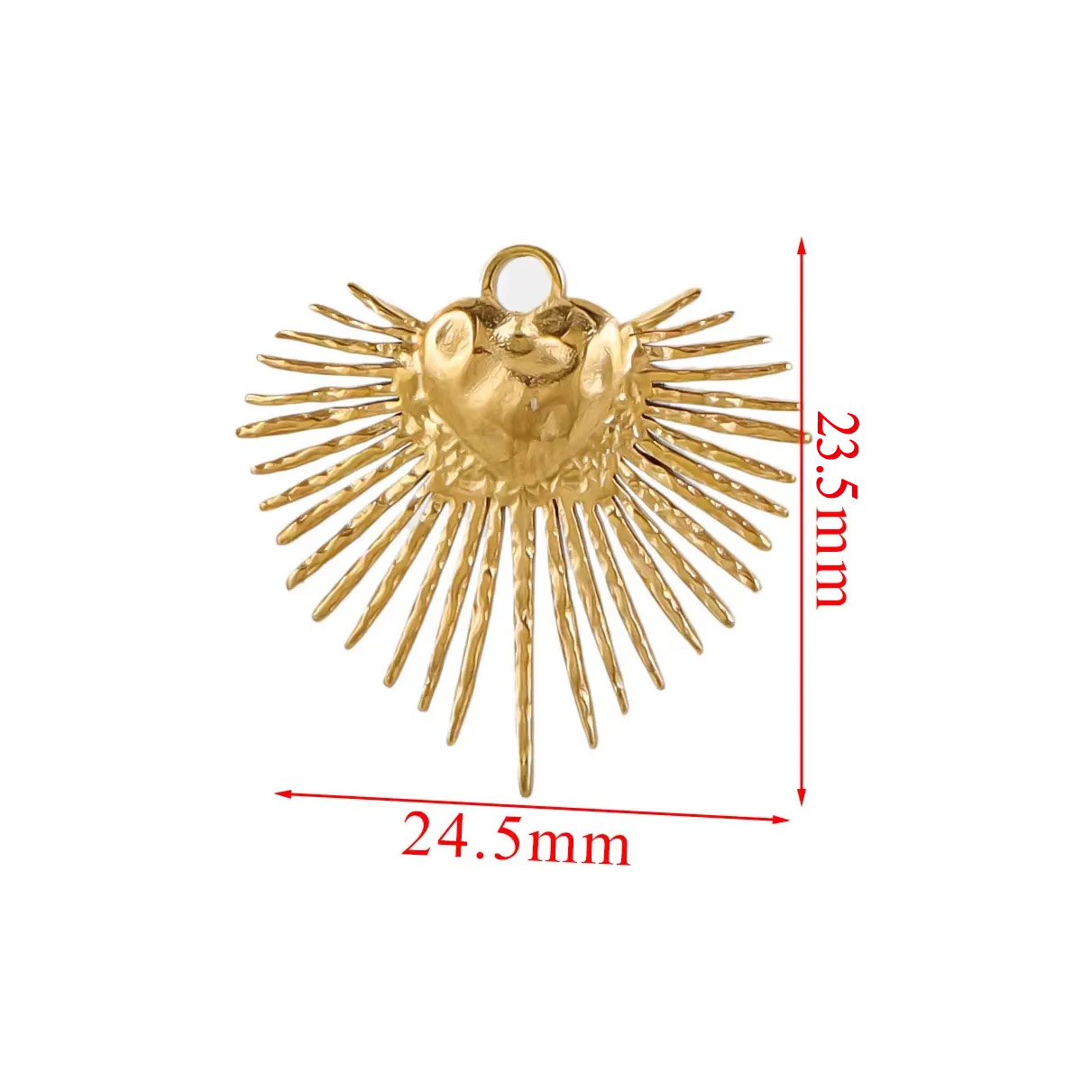 5 uds conectores de dijes de acero inoxidable corazón grande sol chapado en oro DIY collar pendientes joyería de materiales para hacer al por mayor: Azul marino