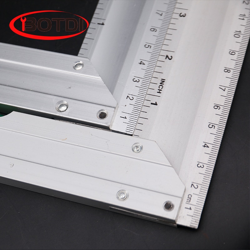 Règle de mesure à Angle droit, l-carré, règle de mesure durcissement du bois de précision en acier pour ingénieurs, rapporteur