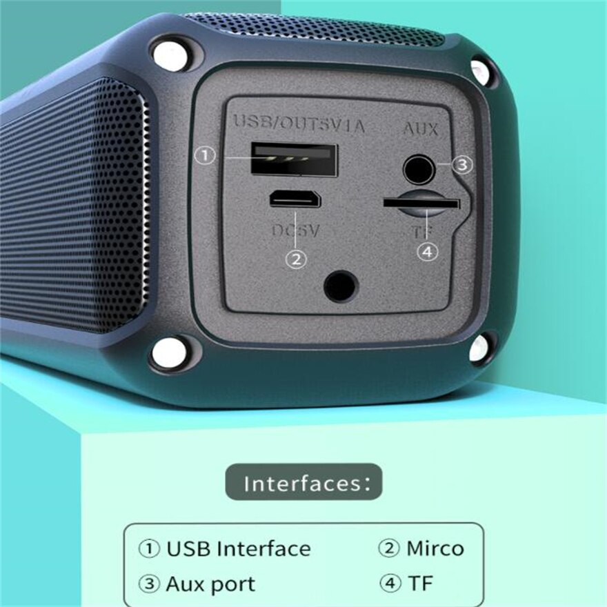 Wasserdichter lautsprecher, 4000- mah-powerbank, radio, usb-stereo-bluetooth-musikbox, soundbar, outdoor-lautsprecher, tragbare audio-taschenlampe
