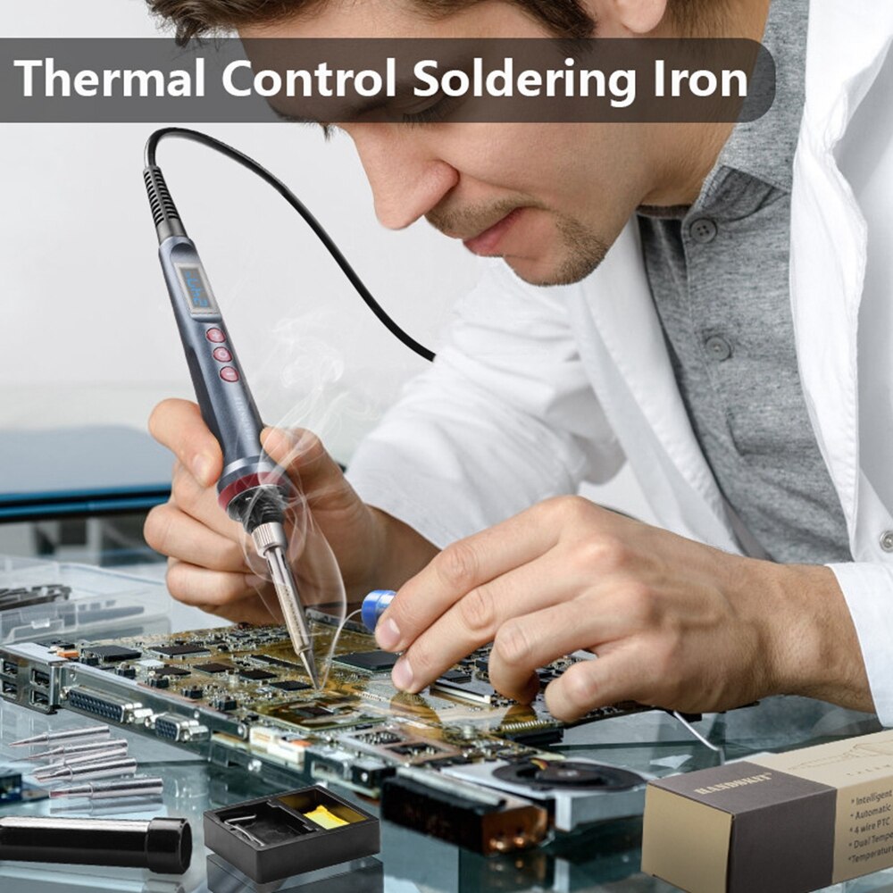 90W LED Handskit Digital Soldering Iron Kit 110V/220V Adjust Temperature Electrical Soldering Iron 4 Wire Core Welding Tools