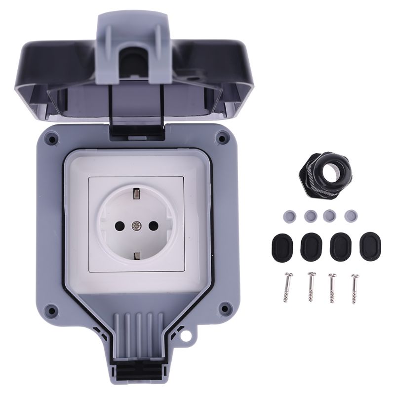 Outdoor Wall Switch Socket IP66 Weather&Dust Proof Power Outlet EU Standard