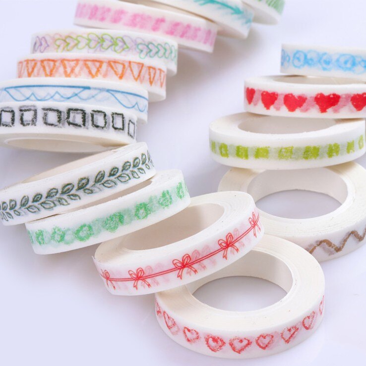 Basic pattern Decorative Adhesive Tape Masking Washi Tape DIY Scrapbooking Sticker Label School Office Supply