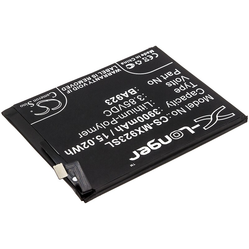 CS 3900mAh / 15.02Wh battery for MeiZu M1923, M923Q, Note 9 BA923