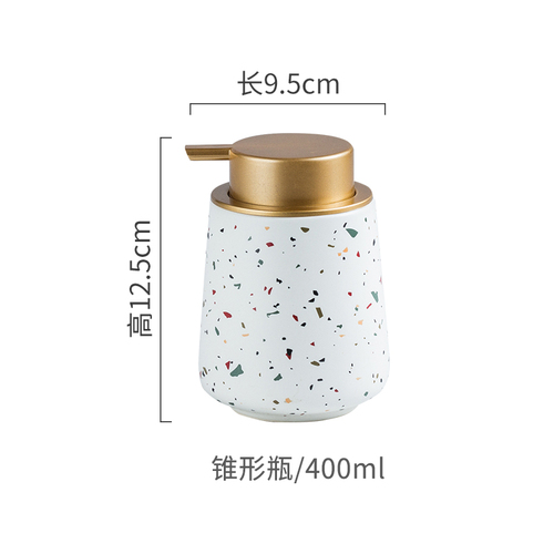 Tragbare Seifenspender aus Keramik, Handwaschflüssigkeit, Flasche, Terrazzo-aufbringen, Lotionsflasche, Seifenflasche, Badezimmer-Seifenspender: Licht Gelb