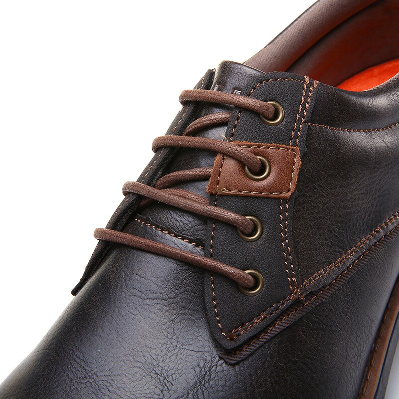 Zapatos de vestir clásicos marrones para hombre, calzado Formal de negocios de cuero con punta redonda y cordones, estilo británico, Derby