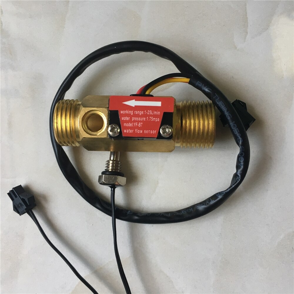 Hall Flowmeter, Water Flow Sensor, Copper Flow Sensor, with Temperature Detection B7