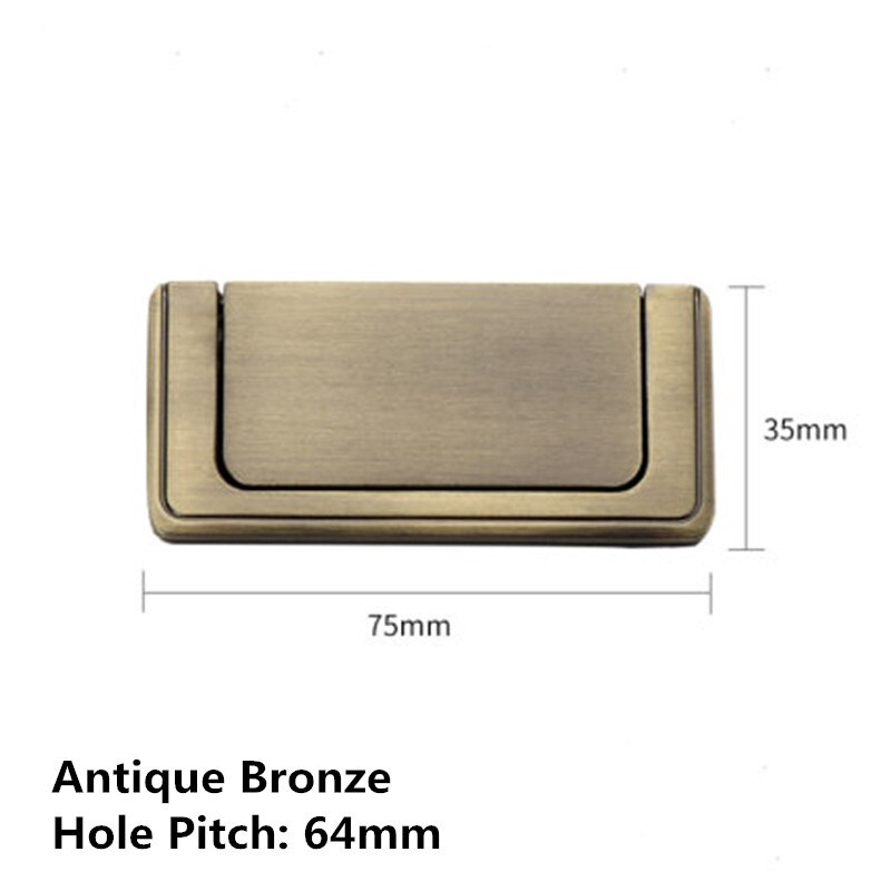 No Punching Zinc Alloy Modern Hidden Knobs Kitchen Cabinet Cupboard Door Drawer Handles Wardrobe Hidden Pulls 32mm/64mm: Antique bronze 64mm