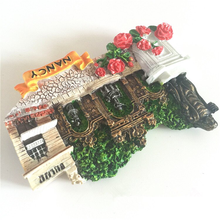 Handmade Painted French Town Of Nancy 3D Fridge Magnets Tourism Souvenirs Refrigerator Magnetic Stickers Home Decoration