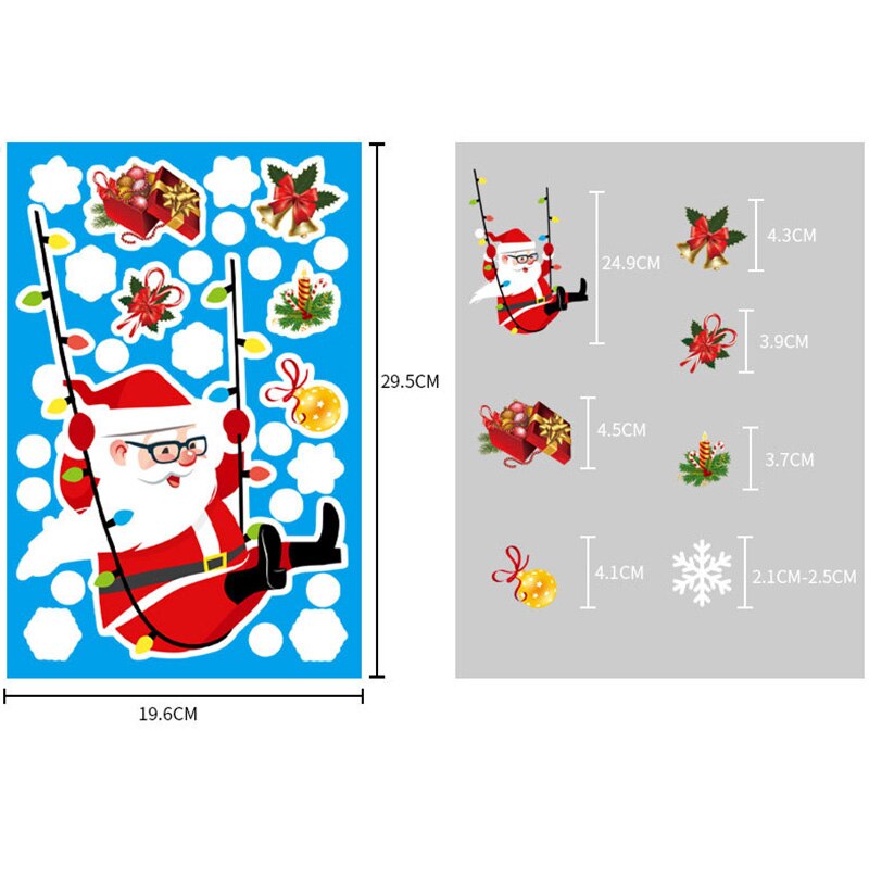 Christmas Wall Stickers Double-sided Static Window Glass Stickers Christmas PVC Self-Adhesive Wall Stickers Xmas Decoration: 11