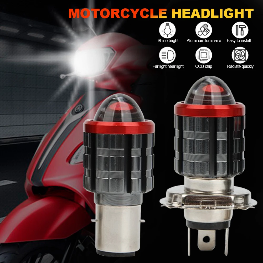 Aluminium H4 LED Motorrad H6 LED Motor- Scheinwerfer Weiß Gelb Glühbirne Objektiv Farn Abblendlicht Stecker & abspielen Lampe Motorrad Lampe Rolle