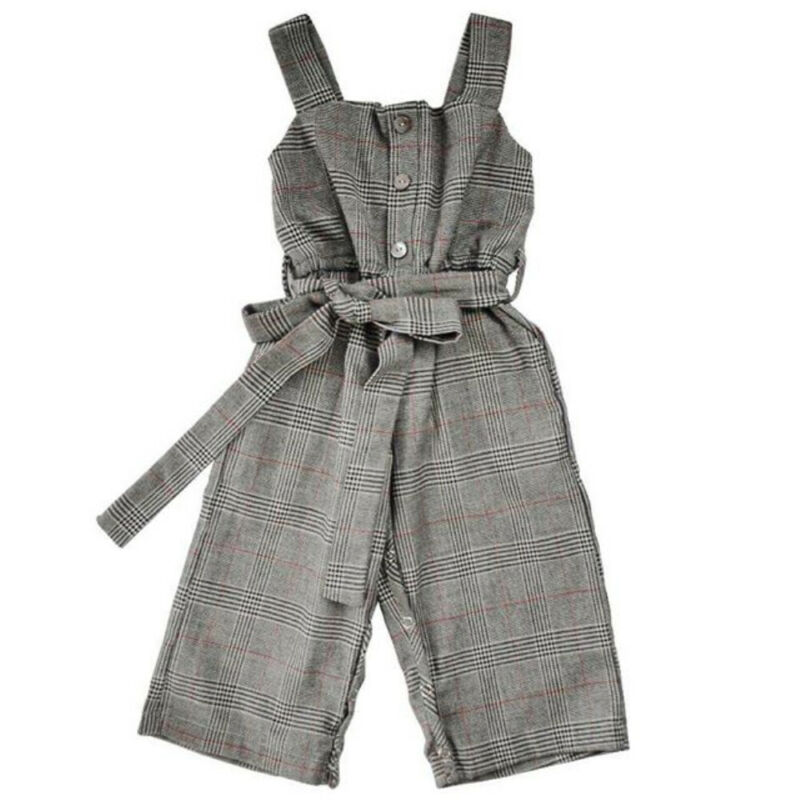 Summer Toddler Kids Baby Girl Stripe Romper Suspender Jumpsuit Pants Casual Playsuit Overalls 1-6Y