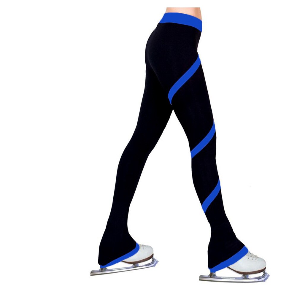 Outdoor Zachte Warme Flanellen Streep Panty Kids Childrens Sport Kunstschaatsen Broek Training Concurrentie Hoge Elasticiteit Lange: Royal Blue / 120