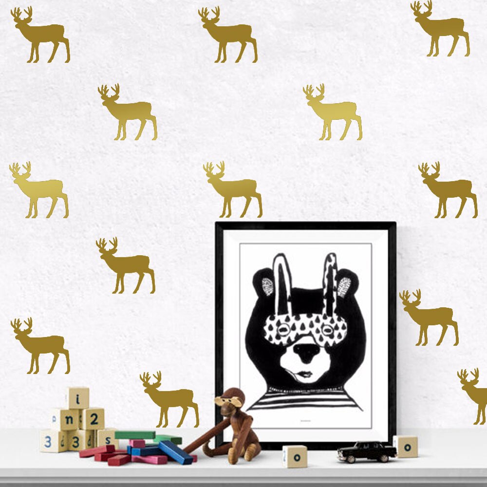 9 st/set nordisk stil djur älg väggdekal barn baby rum vinyl väggdekor jul heminredning tapet rådjur konst väggmålning