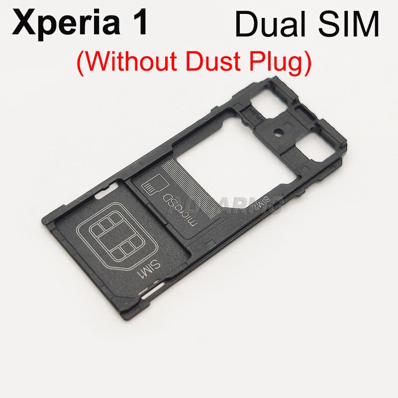 Aocarmo Voor Sony Xperia 1 / X1 / XZ4 J9110 Enkele Dual Geheugen Microsd Kaarthouder Reader Sim Tray Slot vervanging