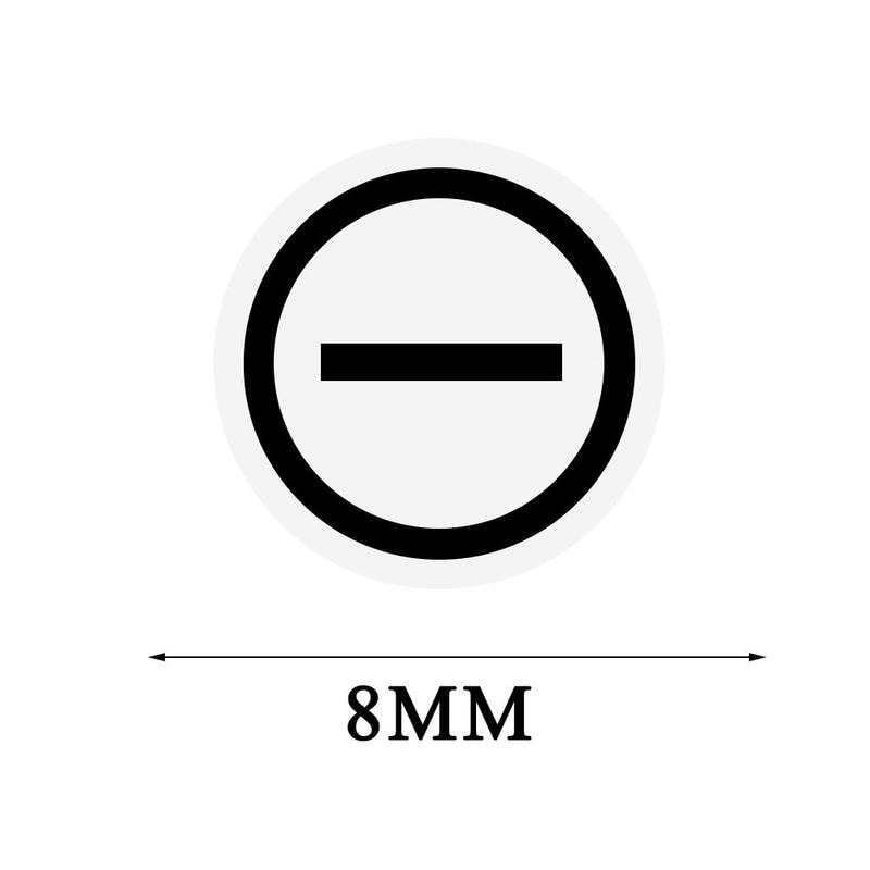 243pcs/1sheet Plus And Minus Aticker 8mm Red Black Positive &amp; Negative Self-adhesive Stickers Coated Paper Self Adhesive Labels