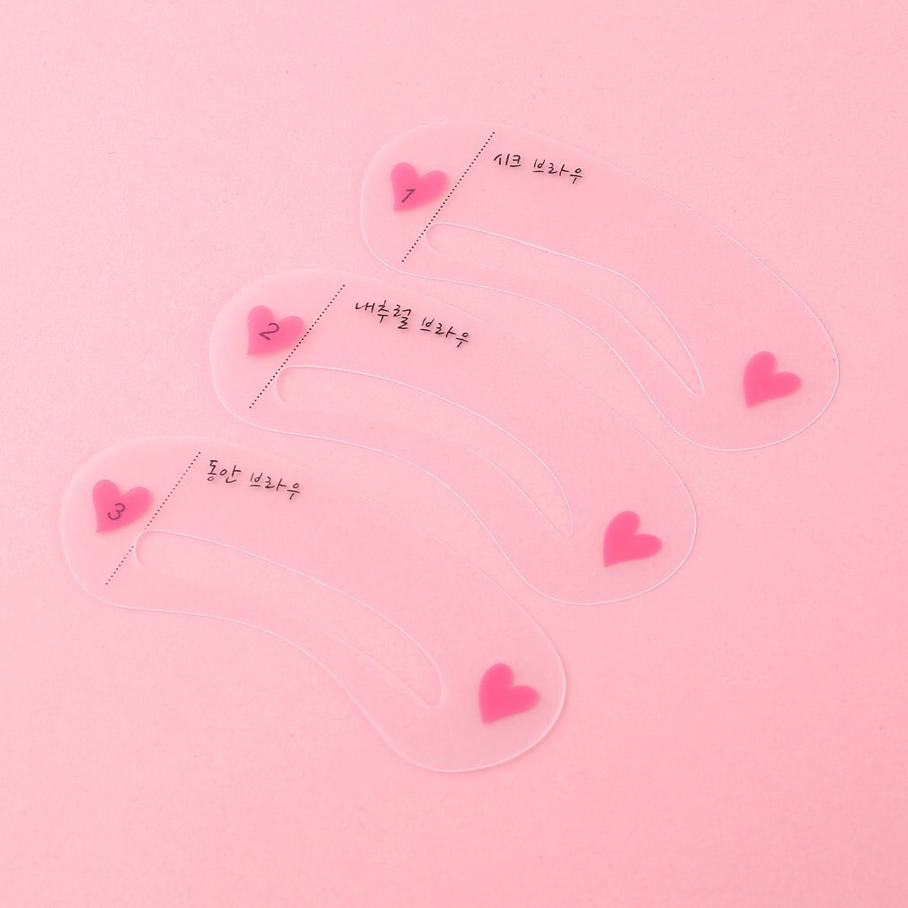 Herbruikbare 3Pcs Grooming Shaping Assistent Verzegelde Template 3 Stijlen Wenkbrauw Stencils Tekening Kaart Brow Make-Up Top