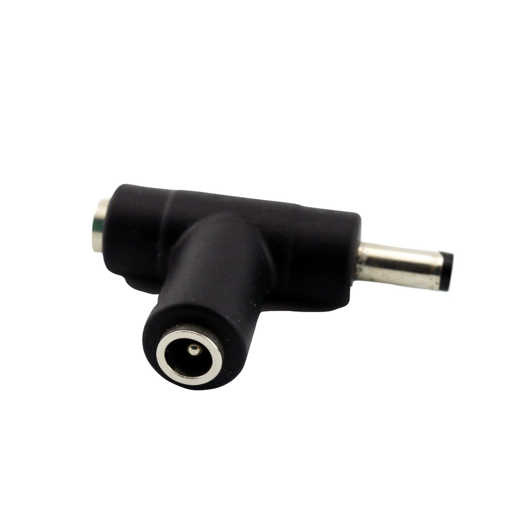 Cctv dc power 5.5x2.1mm plugue macho para fêmea dupla, conector de extensão tipo t adaptador preto, 1 peça