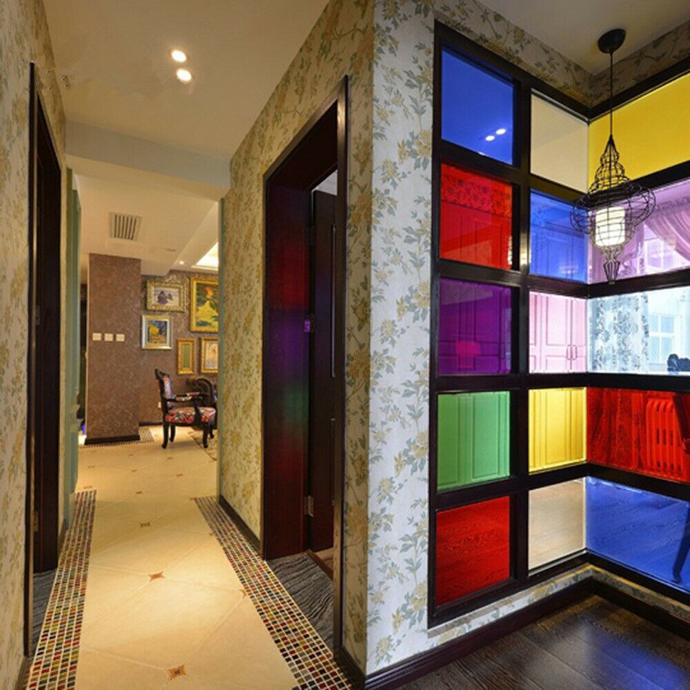 Sunice Red window film solar tint decorative privacy glass sticker for home office school building glass Self-Adhesive 76cmx3m