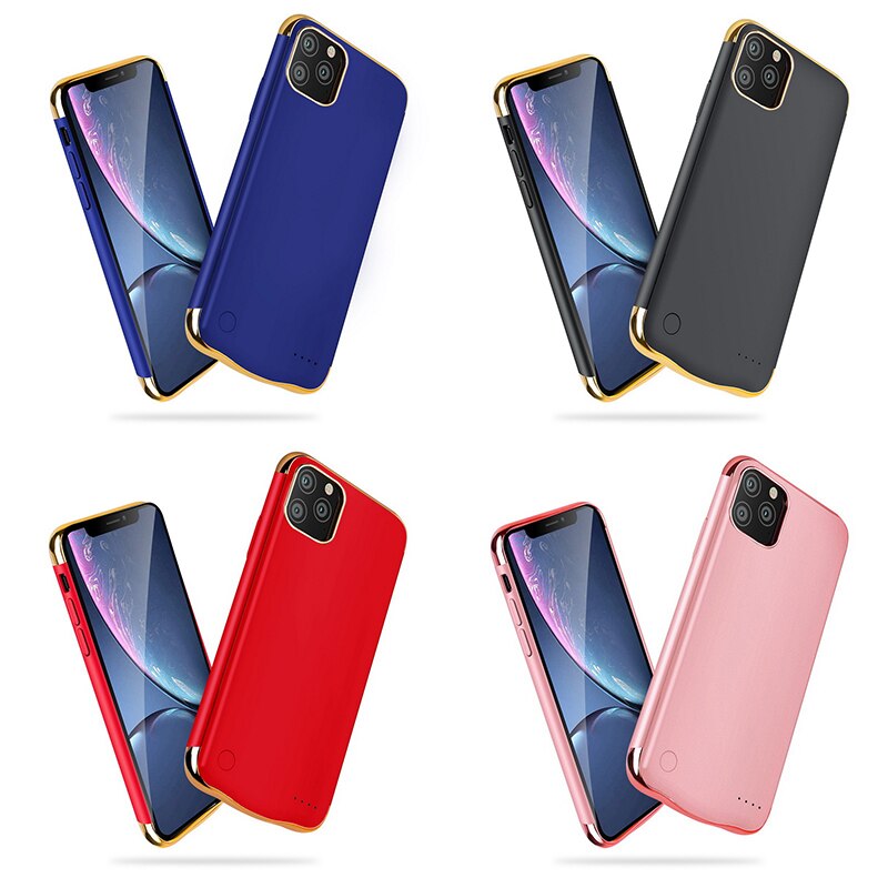 Etui na ładowarki do iPhone 11 Pro Max etui do ładowania do iPhone 11 etui na baterie 6000mah Back Clip szybka ładowarka pokrywa czarna