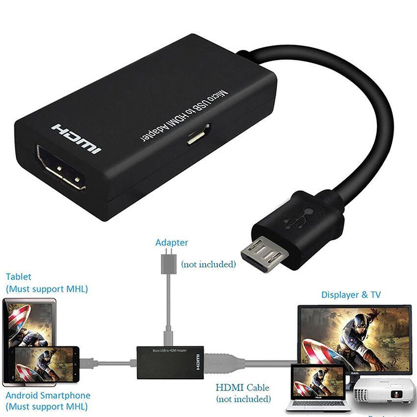 Micro USB To Cable 1080 P Hd Tv Adapter Digital Video Audio Converter Connector For Laptop Phone With MHL Port