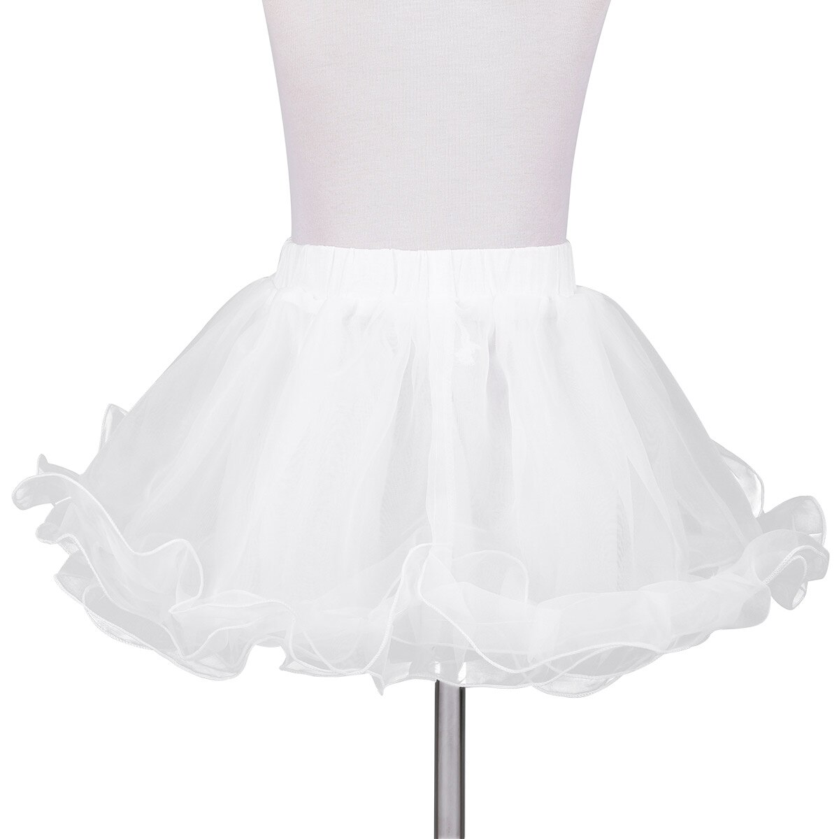 Jupon court blanc pour filles, jupe de mariage Crinoline 3 couches, sous-jupe en Organza pour fête, jupe Tutu blanche pour danse de Ballet