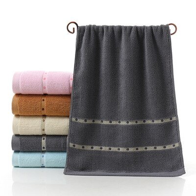 Juego de toallas de algodón para el hogar, paño suave y absorbente para adultos, hombre y mujer, ideal para ducha de acampada y baño, color rosa, novedad, 2 unids/lote: Gris oscuro