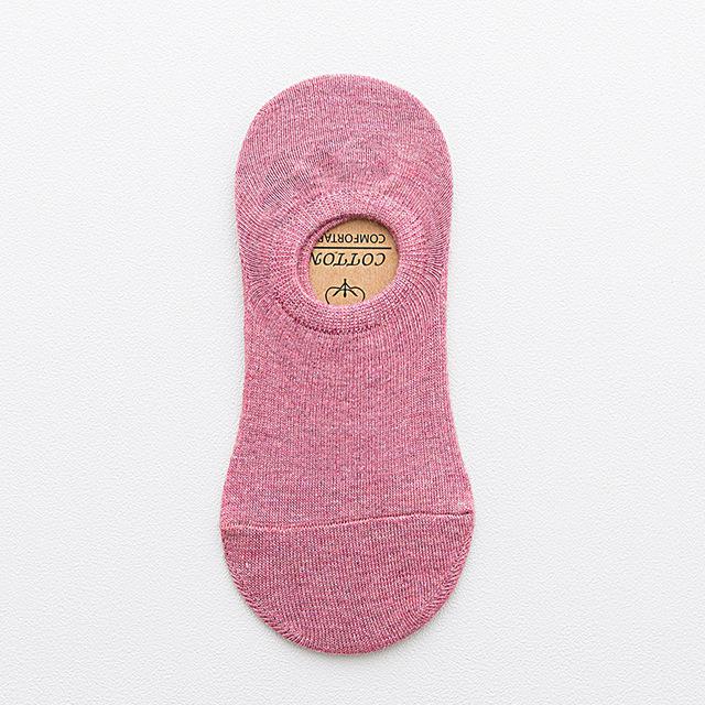 Zomer antislip onzichtbare no show sokken effen snoepkleur gekamd katoen japanse vrouwelijke casual bootsokken: Roze